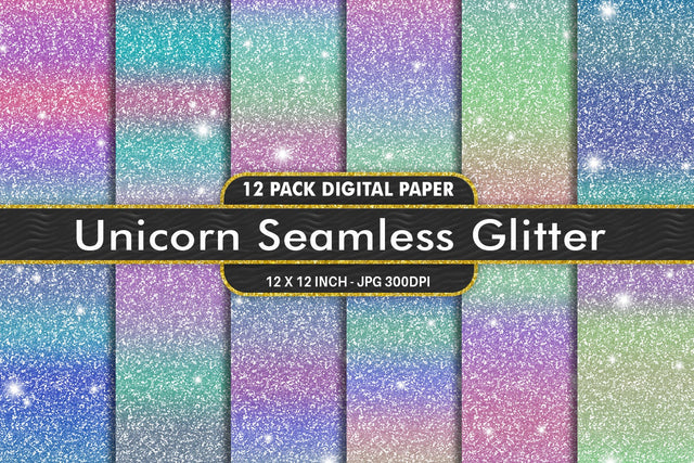 digital paper unicorn color glitter texture Digital Pattern artnoy 