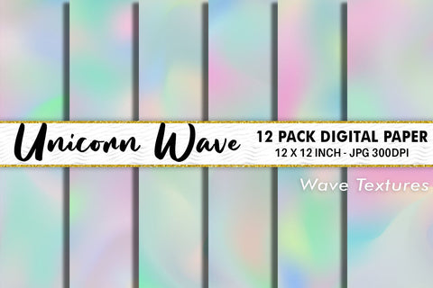 Digital Paper unicorn hologram wave background Digital Pattern artnoy 