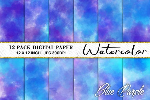 Digital Paper Watercolor blue background Digital Pattern artnoy 