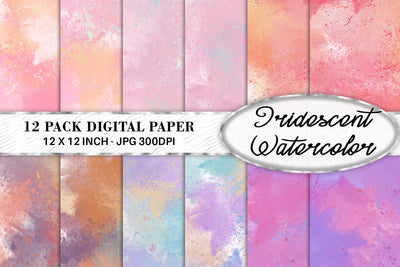 Digital Paper Watercolor iridescent background Digital Pattern artnoy 
