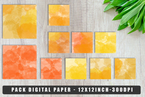 Digital paper watercolor orange background Digital Pattern artnoy 