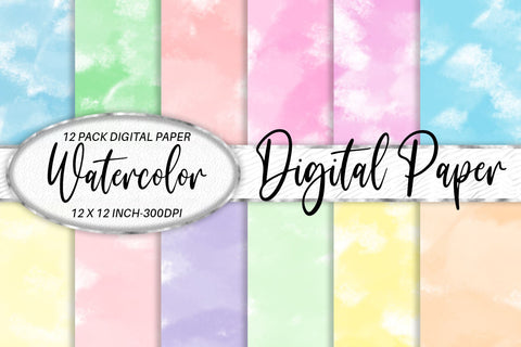 Digital paper watercolor texture and pastel color background Digital Pattern artnoy 