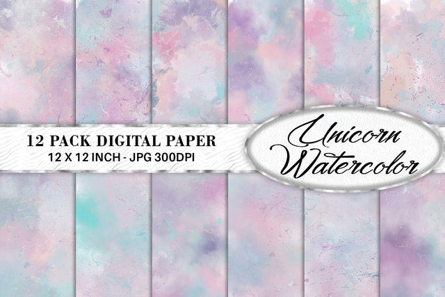 Digital Paper Watercolor unicorn color background Digital Pattern artnoy 