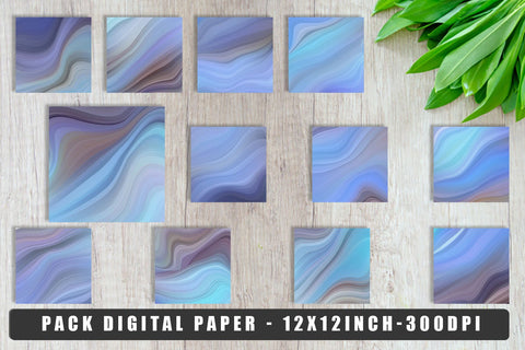 Digital paper wave blue color background Digital Pattern artnoy 