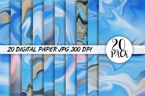 digital paper wave blue color background Digital Pattern artnoy 