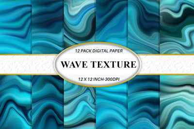 Digital paper wave blue color texture background Digital Pattern artnoy 