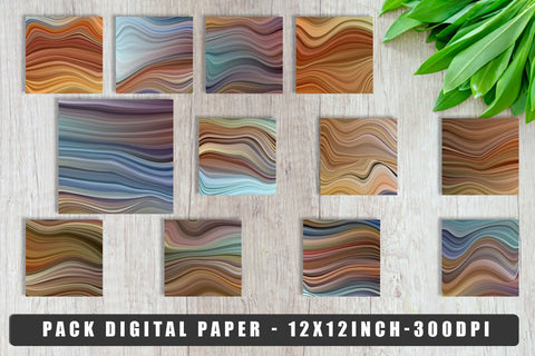 Digital paper wave brown color background Digital Pattern artnoy 