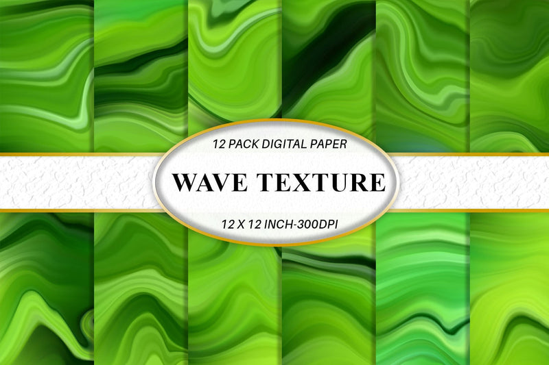 Digital paper wave green texture background Digital Pattern artnoy 