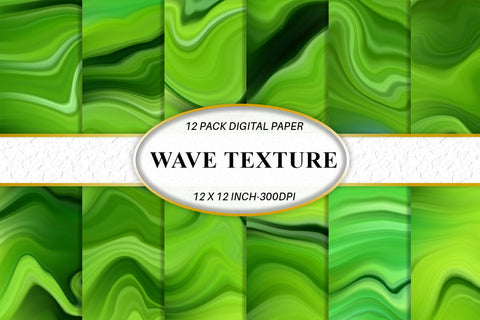 Digital paper wave green texture background Digital Pattern artnoy 