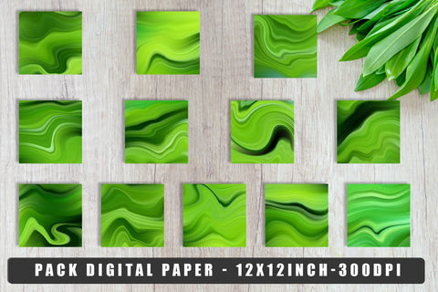 Digital paper wave green texture background Digital Pattern artnoy 