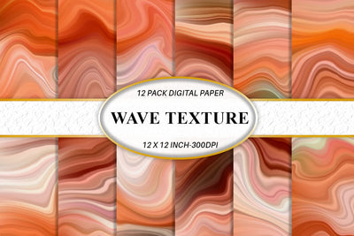 Digital paper wave orange texture background Digital Pattern artnoy 