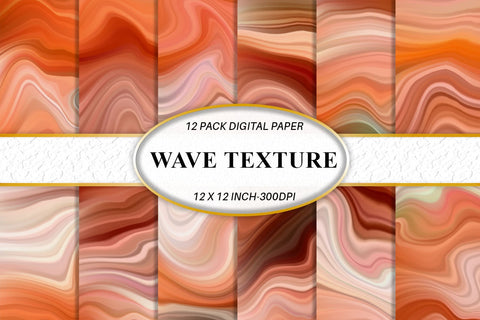 Digital paper wave orange texture background Digital Pattern artnoy 