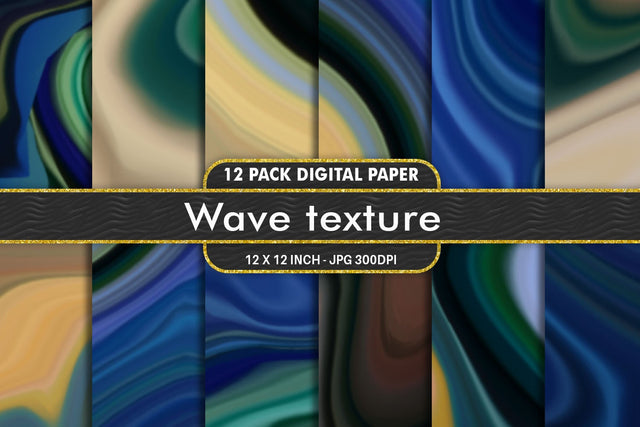Digital Paper wave texture and gradient blue color background Digital Pattern artnoy 