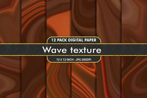 Digital Paper wave texture and gradient brown orange background Digital Pattern artnoy 