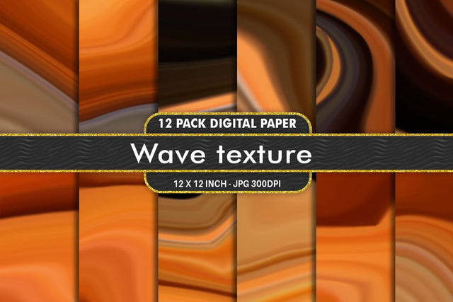 Digital Paper wave texture and gradient orange brown background Digital Pattern artnoy 