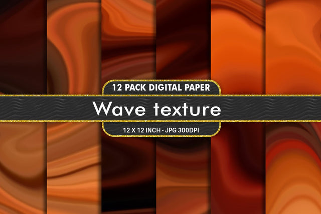 Digital Paper wave texture and gradient orange brown background Digital Pattern artnoy 