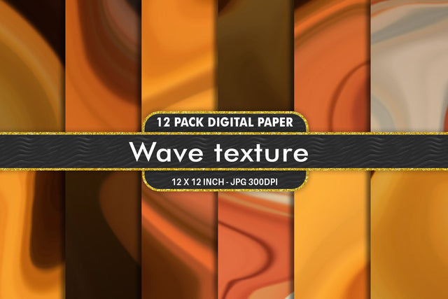Digital Paper wave texture and gradient orange brown color background Digital Pattern artnoy 