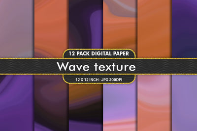 Digital Paper wave texture and gradient purple orange background Digital Pattern artnoy 