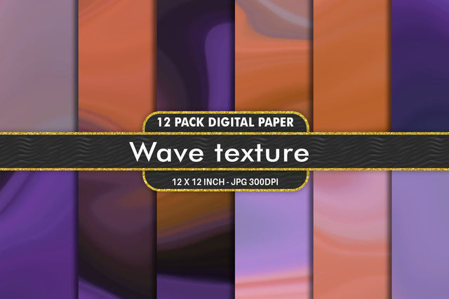 Digital Paper wave texture and gradient purple orange background Digital Pattern artnoy 