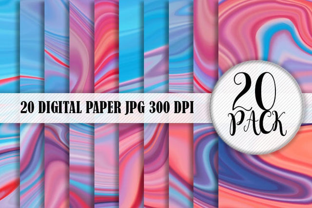 Digital paper wave texture blue pink background Digital Pattern artnoy 