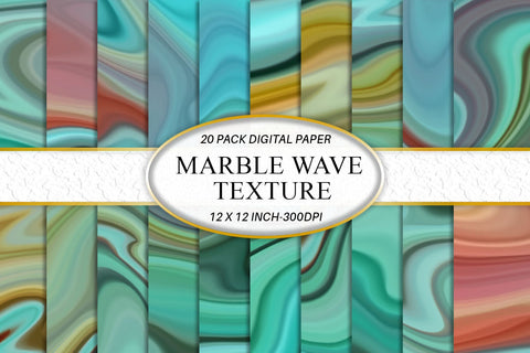 Digital paper wave turquoise background Digital Pattern artnoy 