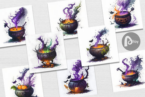 Digital Paper Witch's Cauldron Halloween Digital Pattern artnoy 