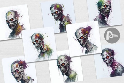 Digital Paper Zombie Girls With Flower Digital Pattern artnoy 