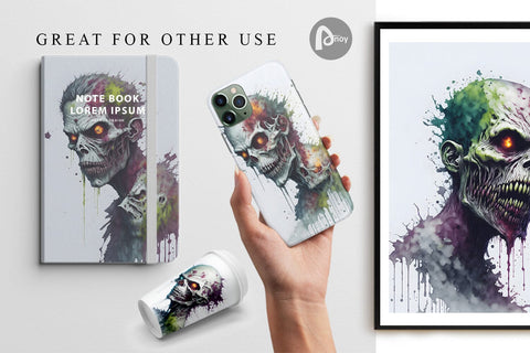 Digital Paper Zombie Girls With Flower Digital Pattern artnoy 