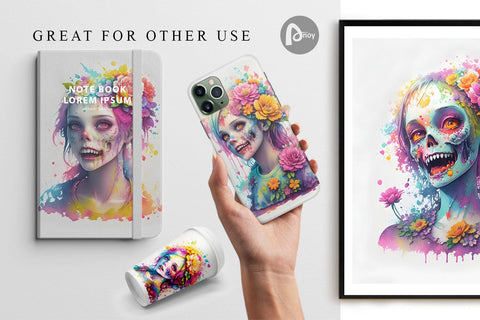 Digital Paper Zombie Halloween Digital Pattern artnoy 