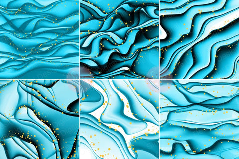 Digital Papers - Blue Ink Glitter Background Pack Digital Pattern SineDigitalDesign 