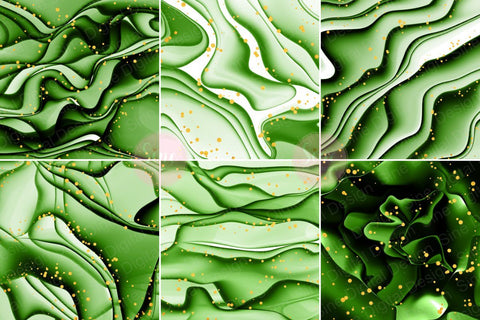 Digital Papers - Green Ink Glitter Background Pack Digital Pattern SineDigitalDesign 