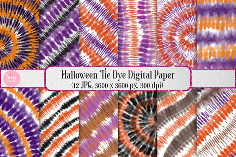 Digital Papers - Halloween Tie Dye Backgrounds Digital Pattern SineDigitalDesign 