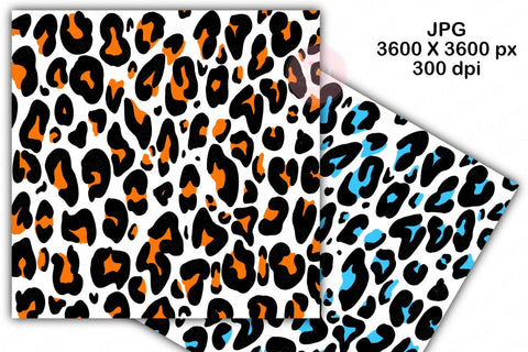 Digital Papers - Leopard Cheetah Background Set Digital Pattern SineDigitalDesign 