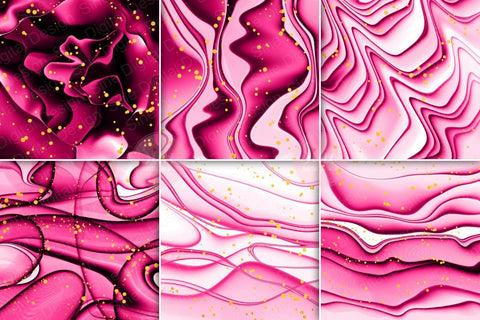 Digital Papers - Pink Ink Glitter Background Pack Digital Pattern SineDigitalDesign 