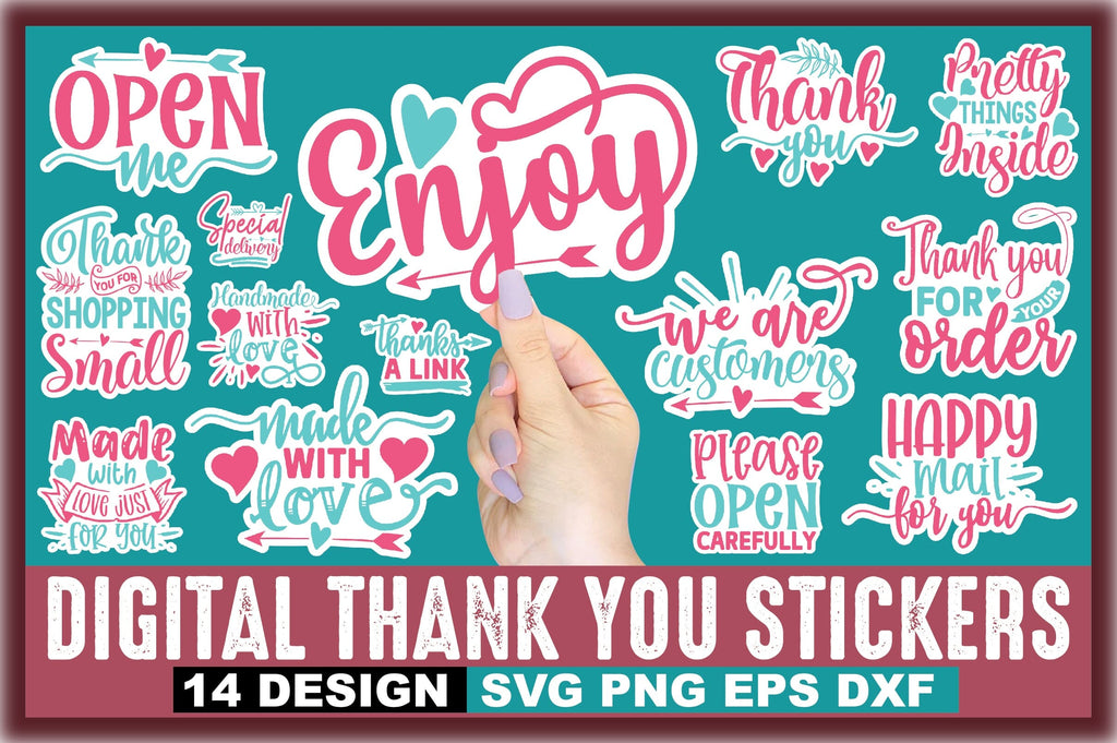 Ariyan Sticker Digital Thank You Stickers - So Fontsy