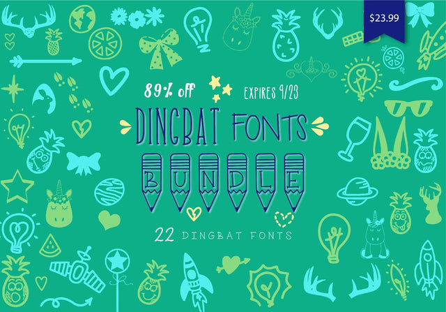 Dingbat Fonts Bundle Bundle So Fontsy Design Shop 