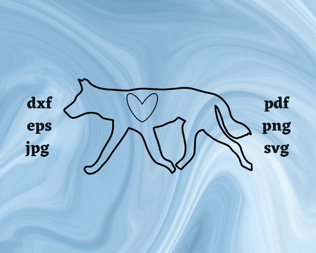 Dingo Heart SVG Cut File SVG Northern Light SVG 
