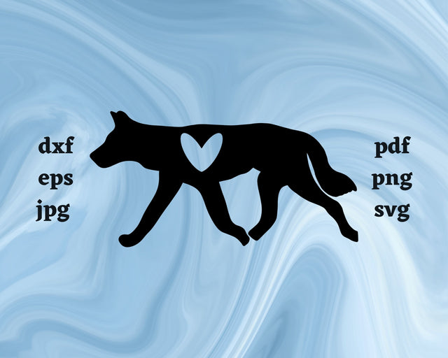 Dingo Heart SVG Cut File SVG Northern Light SVG 