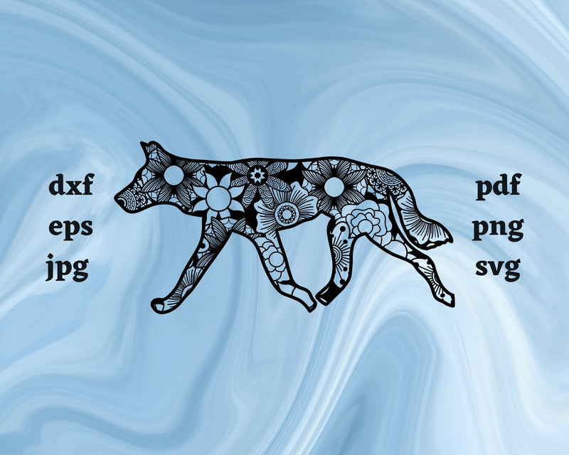 Dingo Mandala SVG Cut File SVG Northern Light SVG 