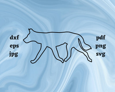 Dingo Outline SVG Cut File SVG Northern Light SVG 