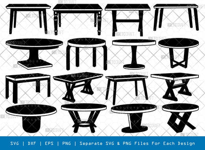 Dining Table Silhouette, Dining Table SVG, Table Svg, Living Room Table, Furniture Svg, Dining Table Bundle, SB00843 SVG ETC Craft 