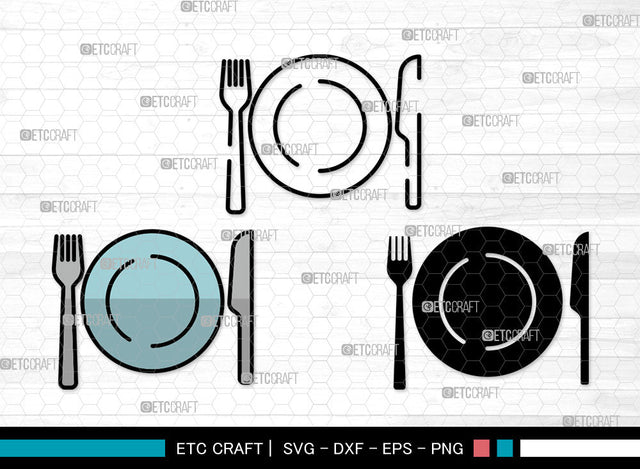 Dinner Plate Icons Color, Dinner Plate Svg, Plate Svg, Dinner Plates, Kitchen Plate, Dinner Plate Bundle, Icon Bundle, Svg Cut File, Dxf, Eps, Png, SVG ETC Craft 