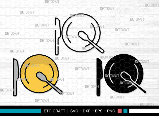 Dinner Plate Icons Color, Dinner Plate Svg, Plate Svg, Dinner Plates, Kitchen Plate, Dinner Plate Bundle, Icon Bundle, Svg Cut File, Dxf, Eps, Png, SVG ETC Craft 