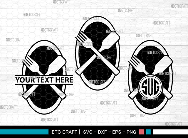 Dinner Plate Icons Monogram, Dinner Plate Svg, Plate Svg, Dinner Plates, Kitchen Plate, Dinner Plate Monogram, Icon Monogram, Svg Cut File, Dxf, Eps, Png, SVG ETC Craft 