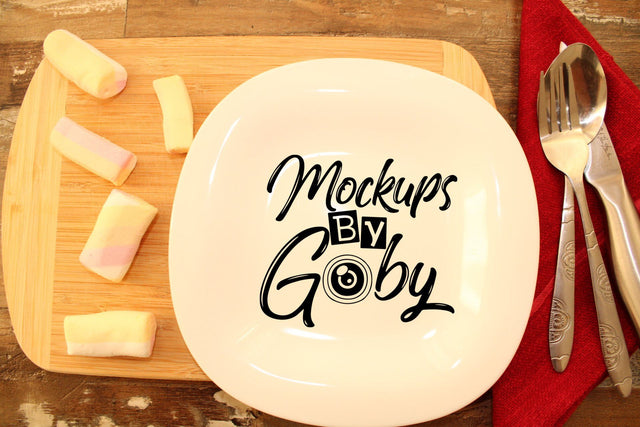 DINNER TABLE MOCKUP - Plate Mockup - Scene Creator Mockup - Napkin Mockup - Placemat Mockup - Kitchen Set Mockup Mock Up Photo ArtStudio 