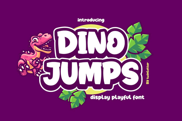 Dino Jumps Display Playful Font Font twinletter 