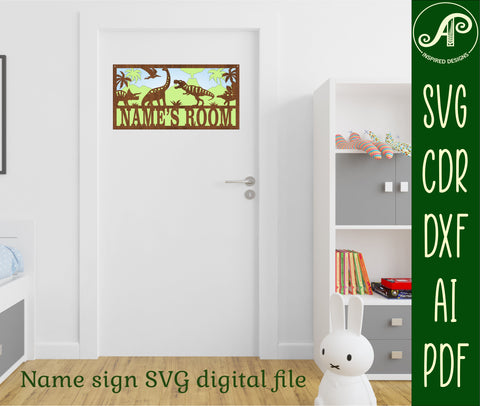 Dino Scene 3 Layer Name Sign SVG File SVG APInspireddesigns 