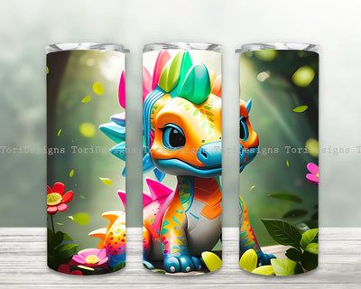 Dinosaur 20 oz Skinny Tumbler Sublimation Designs, Dinosaur Tumbler, Dinosaur Tumbler PNG, Straight And Tapered Tumbler Wrap Sublimation ToriDesigns 
