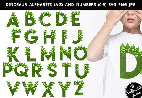 Dinosaur alphabet a-z svg, dinosuar number 1-9 svg, alphabet clipart, letters svg font, cut files for cricut, cut files for cricut SVG Loveleen Kaur 