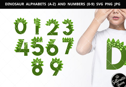 Dinosaur alphabet a-z svg, dinosuar number 1-9 svg, alphabet clipart, letters svg font, cut files for cricut, cut files for cricut SVG Loveleen Kaur 